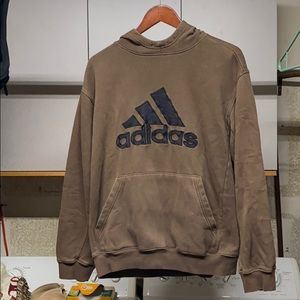 Black and brown Adidas pull over hoodie